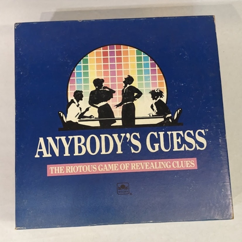 Vintage 1990 Anybody's Guess Board Game Golden 4255 Trivia Party Game Complete